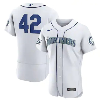mens nike jackie robinson white seattle mariners authentic 